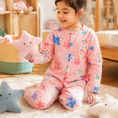 Pink Smiley Star - 60s Count Premium 100% Cotton Poplin | Soft Unisex Set for Kids