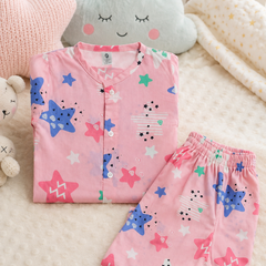 Pink Smiley Star - 60s Count Premium 100% Cotton Poplin | Soft Unisex Set for Kids