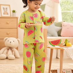 Watermelon - 60s Count Premium 100% Cotton Poplin | Soft Unisex Set for Kids