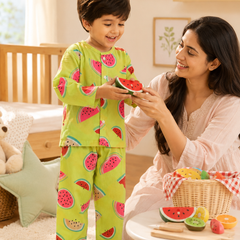 Watermelon - 60s Count Premium 100% Cotton Poplin | Soft Unisex Set for Kids