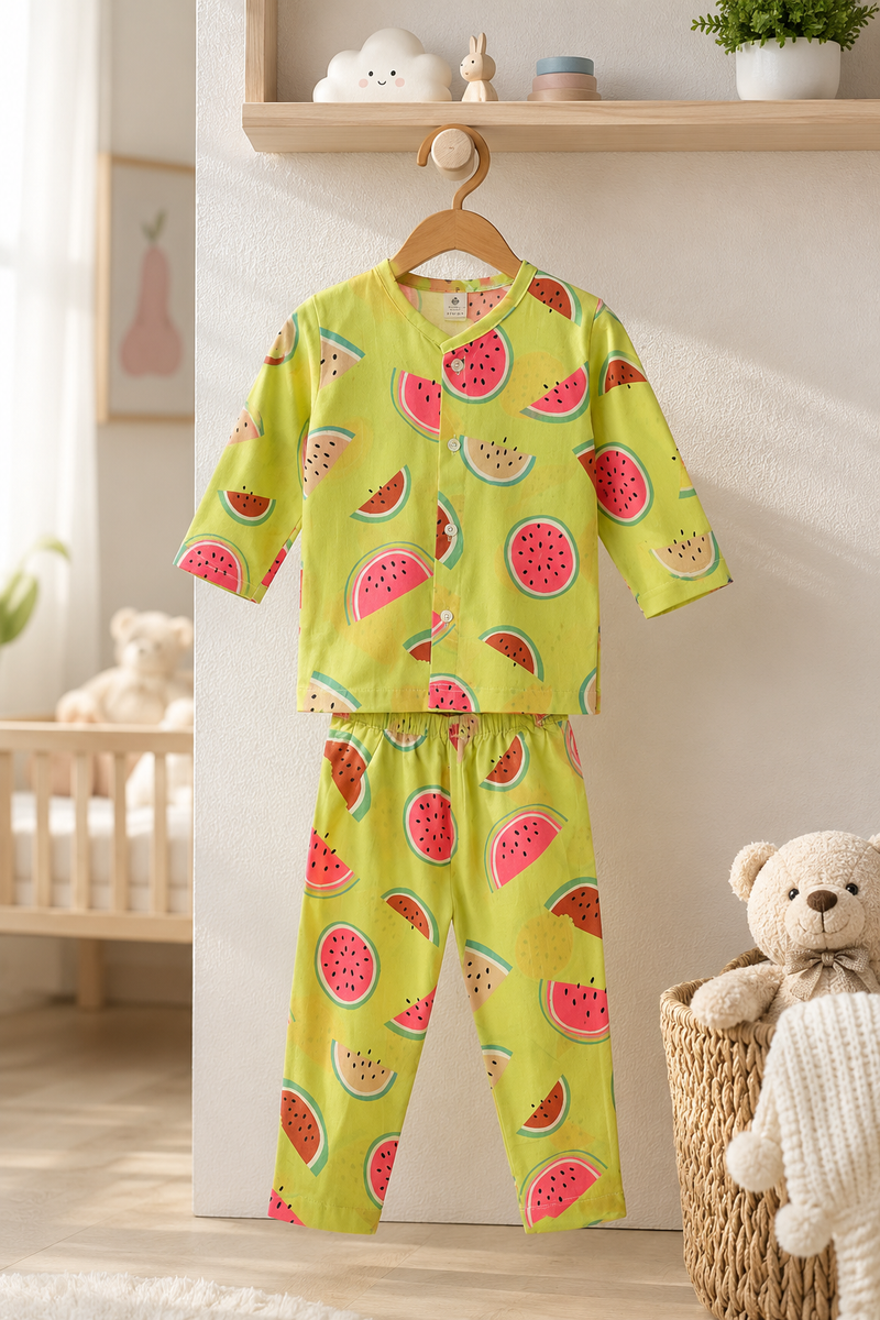 Watermelon - 60s Count Premium 100% Cotton Poplin | Soft Unisex Set for Kids