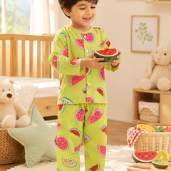 Watermelon - 60s Count Premium 100% Cotton Poplin | Soft Unisex Set for Kids