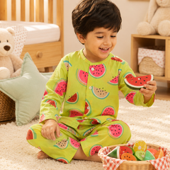 Watermelon - 60s Count Premium 100% Cotton Poplin | Soft Unisex Set for Kids