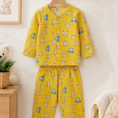 Yellow Car Hop - 60s Count Premium 100% Cotton Poplin | Soft Unisex Set for Kids