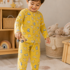 Yellow Car Hop - 60s Count Premium 100% Cotton Poplin | Soft Unisex Set for Kids