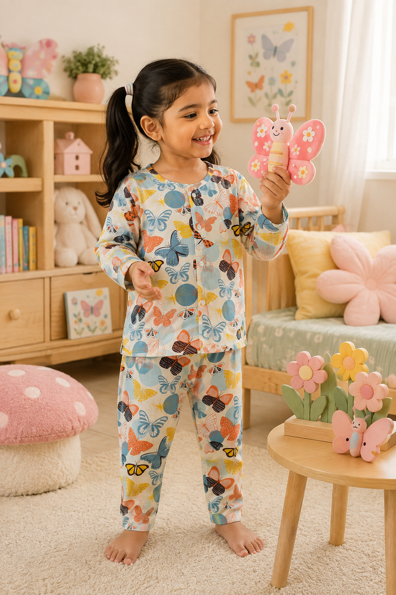 Colorful Butterflies - 60s Count Premium 100% Cotton Poplin | Soft Unisex Set for Kids