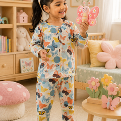 Colorful Butterflies - 60s Count Premium 100% Cotton Poplin | Soft Unisex Set for Kids