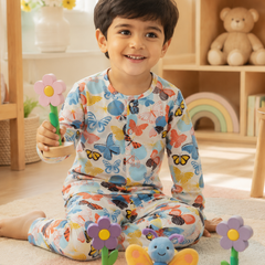 Colorful Butterflies - 60s Count Premium 100% Cotton Poplin | Soft Unisex Set for Kids