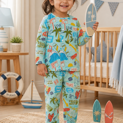 Wave Vibes - Muslin Slub 100% Cotton | Soft Unisex Set for Kids