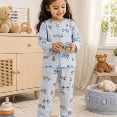 Wheel Party- Muslin Slub 100% Cotton | Soft Unisex Set for Kids