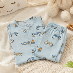 Wheel Party- Muslin Slub 100% Cotton | Soft Unisex Set for Kids