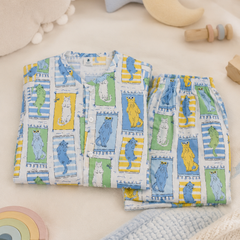 Cool Cat - Muslin Slub 100% Cotton | Soft Unisex Set for Kids