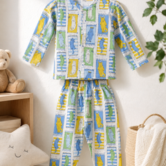 Cool Cat - Muslin Slub 100% Cotton | Soft Unisex Set for Kids