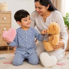 Grey Hearts| Premium Crinkled Double Layered Soft Unisex Muslin Set for New Born to 6 Years
