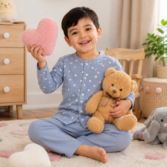 Grey Hearts| Premium Crinkled Double Layered Soft Unisex Muslin Set for New Born to 6 Years