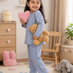 Grey Hearts| Premium Crinkled Double Layered Soft Unisex Muslin Set for New Born to 6 Years