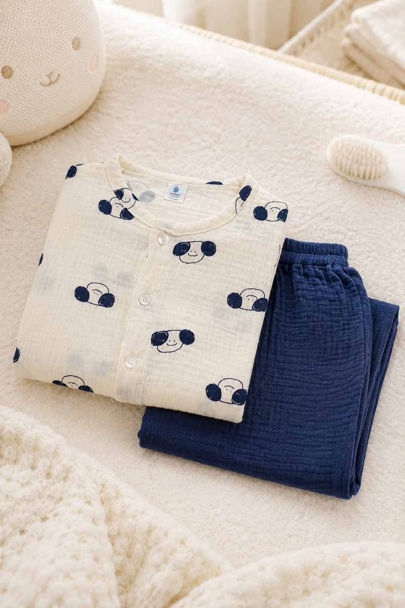 Puppito| Premium Crinkled Double Layered Soft Unisex Muslin Set for New Born to 6 Years
