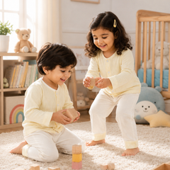 Soft Yellow Stripes | Checkered Muslin | Soft Unisex Muslin Set for New Born to 6 Years