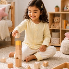 Soft Yellow Stripes | Checkered Muslin | Soft Unisex Muslin Set for New Born to 6 Years