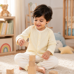 Soft Yellow Stripes | Checkered Muslin | Soft Unisex Muslin Set for New Born to 6 Years