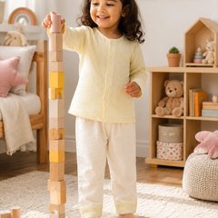 Soft Yellow Stripes | Checkered Muslin | Soft Unisex Muslin Set for New Born to 6 Years