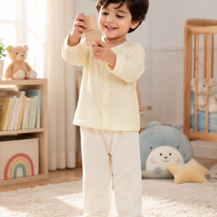 Soft Yellow Stripes | Checkered Muslin | Soft Unisex Muslin Set for New Born to 6 Years
