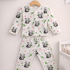 Panda Leaves | Checkered Muslin | Soft Unisex Muslin Set for New Born to 6 Years
