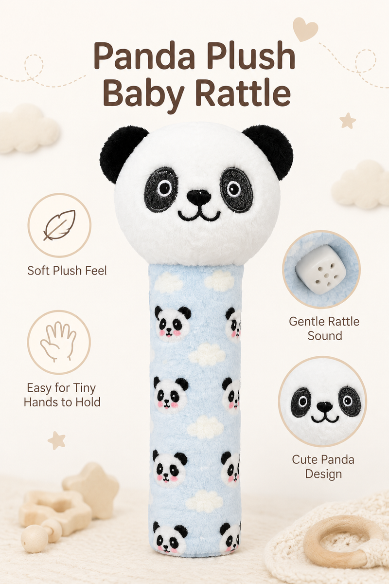 Panda - Soft Plush Rattle Toy for Kids | Premium High Quality