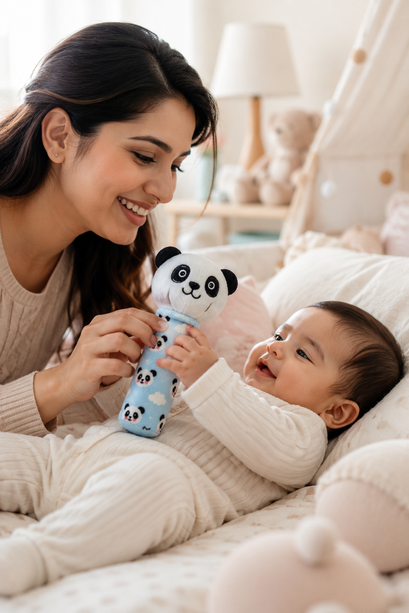 Panda - Soft Plush Rattle Toy for Kids | Premium High Quality