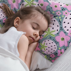 Very Berry- Toddler Pillow with 100% Cotton Removable cover - 20 X 15 Inches | Children Pillows