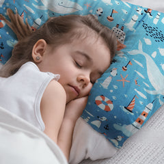 Whale Times - Toddler Pillow with 100% Cotton Removable cover - 20 X 15 Inches | Children Pillows