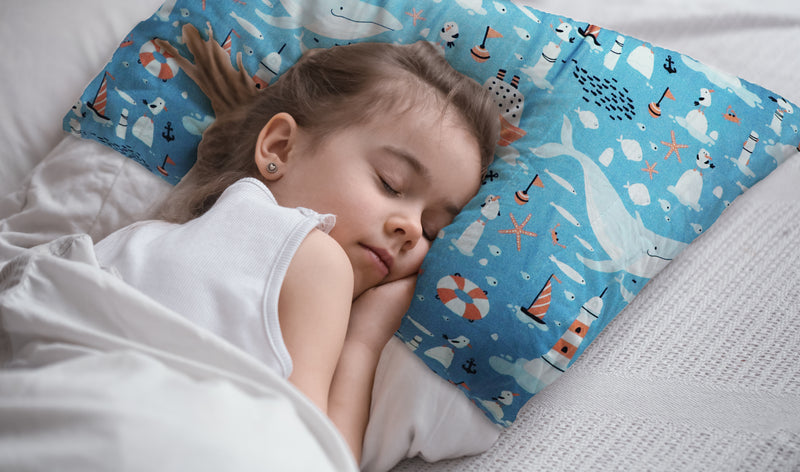 Whale Times - Toddler Pillow with 100% Cotton Removable cover - 20 X 15 Inches | Children Pillows