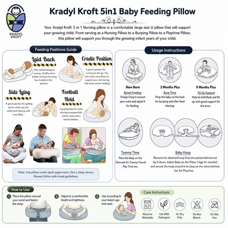 Grey Star-Baby Feeding Pillow | Nursing Pillow | Breastfeeding Pillow