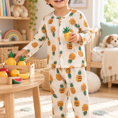 Pineapply - Premium Crinkled Double Layered Soft Unisex Muslin Set for New Born to 6 Years