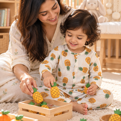Pineapply - Premium Crinkled Double Layered Soft Unisex Muslin Set for New Born to 6 Years