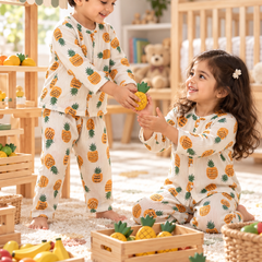 Pineapply - Premium Crinkled Double Layered Soft Unisex Muslin Set for New Born to 6 Years