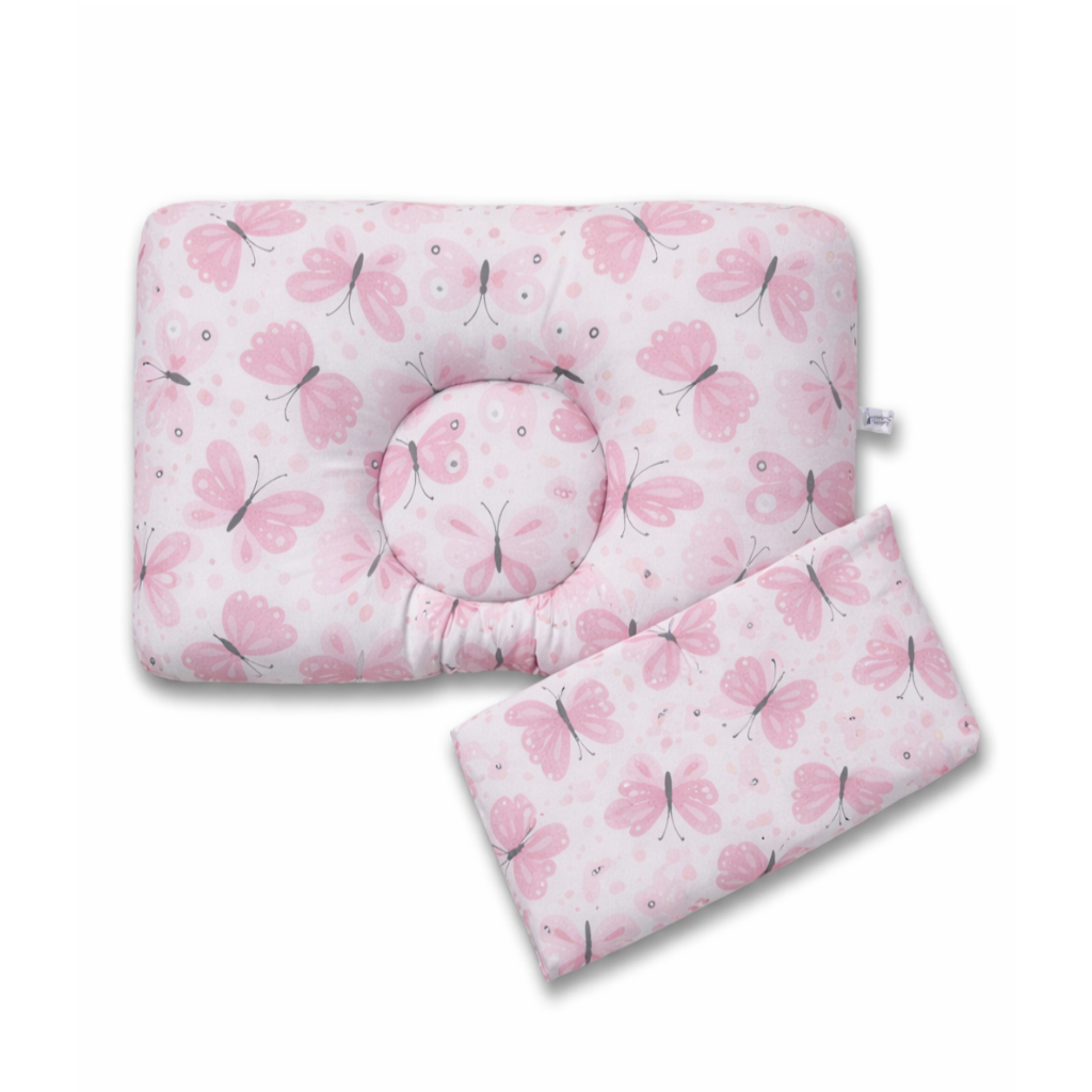 Pink Butterfly New Born Pillow | Baby Pillow | Head Shaping Pillow