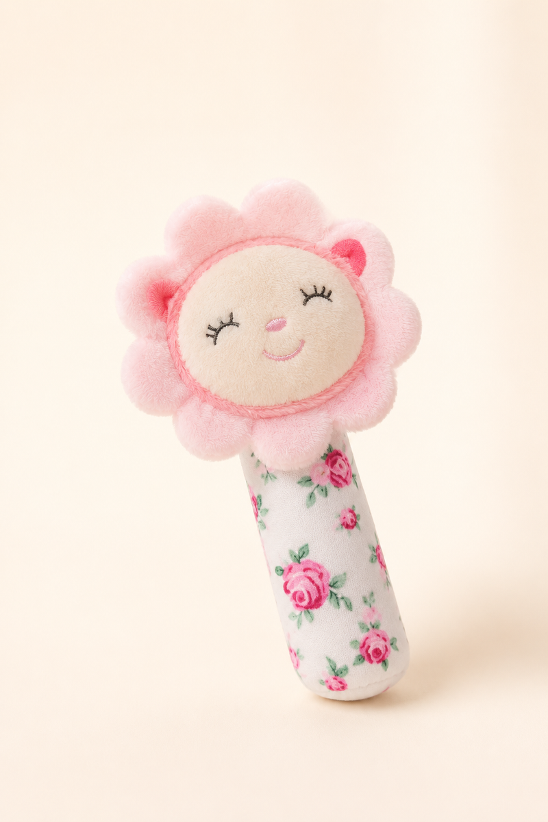 Pink Flower- Soft Plush Rattle Toy for Kids | Premium High Quality
