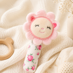 Pink Flower- Soft Plush Rattle Toy for Kids | Premium High Quality