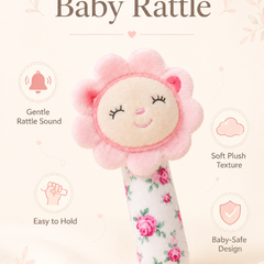 Pink Flower- Soft Plush Rattle Toy for Kids | Premium High Quality