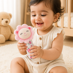 Pink Flower- Soft Plush Rattle Toy for Kids | Premium High Quality