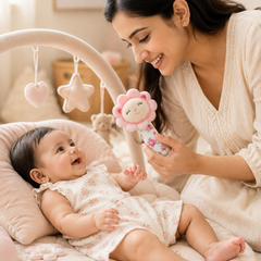 Pink Flower- Soft Plush Rattle Toy for Kids | Premium High Quality