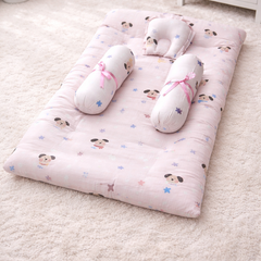 4 Pcs Muslin Bedding Set for 0 to 6 Months - Pink Puppy
