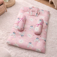 4 Pcs Muslin Bedding Set for 0 to 6 Months - Pink Tea