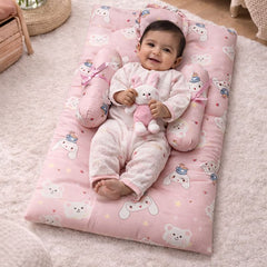 4 Pcs Muslin Bedding Set for 0 to 6 Months - Pink Tea