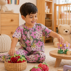 Very Berry - 100% Cotton Poplin | Unisex | Half Sleeve Cotton Sets for New Born to 6 Years