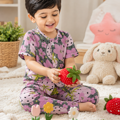 Very Berry - 100% Cotton Poplin | Unisex | Half Sleeve Cotton Sets for New Born to 6 Years