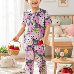 Very Berry - 100% Cotton Poplin | Unisex | Half Sleeve Cotton Sets for New Born to 6 Years