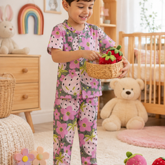Very Berry - 100% Cotton Poplin | Unisex | Half Sleeve Cotton Sets for New Born to 6 Years
