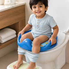 Cushioned Potty Seat with Handles - Blue Aeroplane